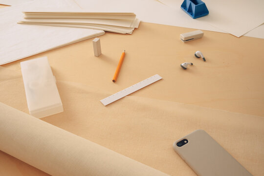 Chaotic office working desk 