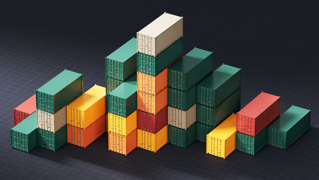 Container Yard Stacks Forming an Industrial Skyline