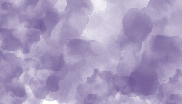 Abstract watercolor background in light purple tones, delicate paint splashes and stains on white.