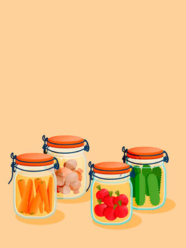 Preserving vegetables in clip-top glass jars