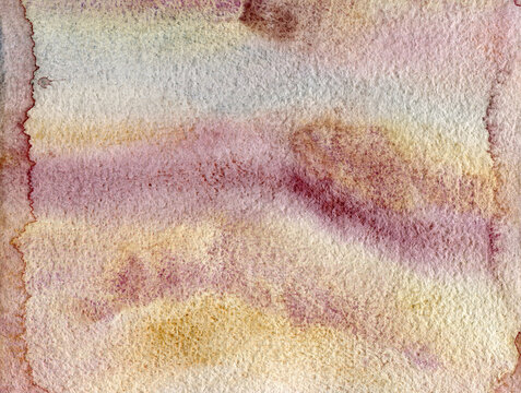 warm ochre and pink abstract watercolor art 