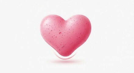 Obraz premium Vibrant pink textured heart design symbolizing love and care on a clean white background with