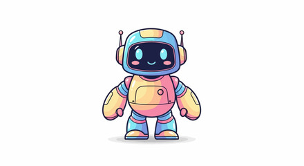 Fototapeta premium Colorful cartoon robot with antennae.