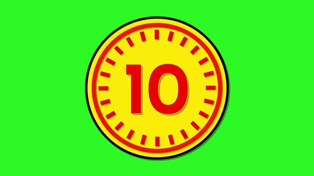 Number 10 with circular animation on green screen background. 10 days to go. 10 days left