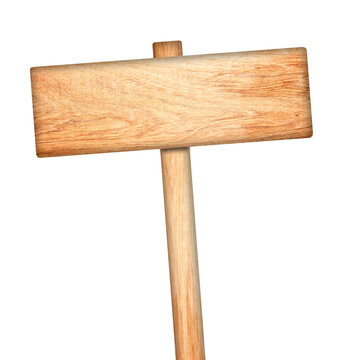 Wooden sign isolated on white background