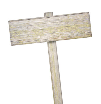 Wooden sign isolated on white background
