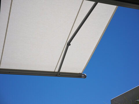 Bright Sky Seen Under a Patio Awning