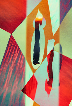 Playing with light and shadows in a colorful space