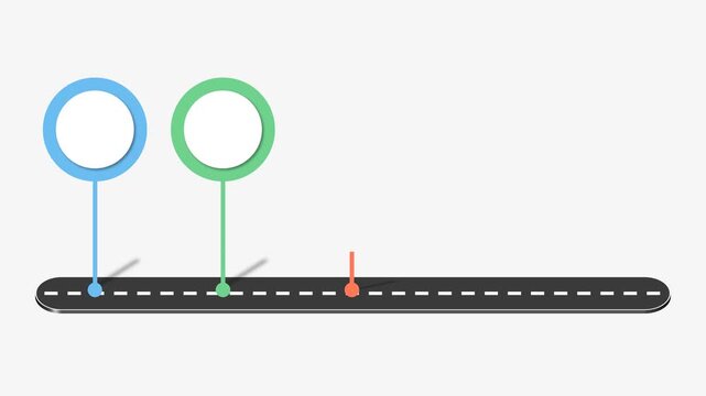 Animated Timeline Road Map for Business Progress Stages and Project Planning