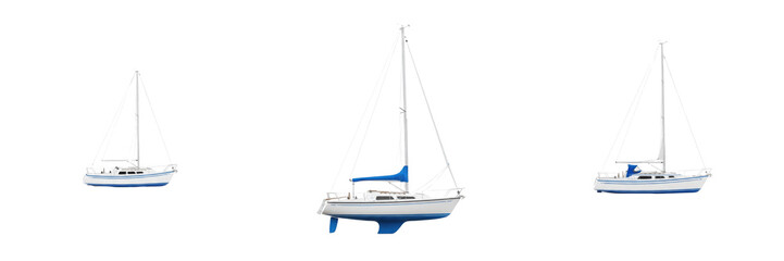 Fototapeta premium Sailboat Yacht Isolated Transparent Background PNG