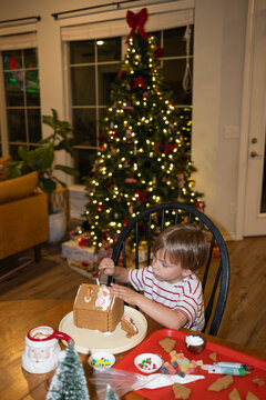 Decorating Christmas Gingerbread House