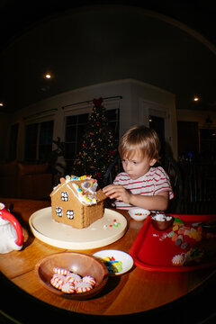Decorating Christmas Gingerbread House