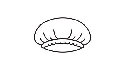 Minimalist Surgical Cap and Medical Bouffant Hair Cover Editable Stroke Vector Icon Illustration  Hand-Drawn Black Line Art for Healthcare, Hygiene, Hospital, and Spa Use on White Background © Rakib