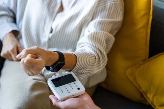 Woman Making Contactless Payment