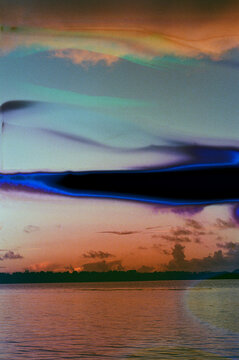 Landscape view with vibrant colour artefact