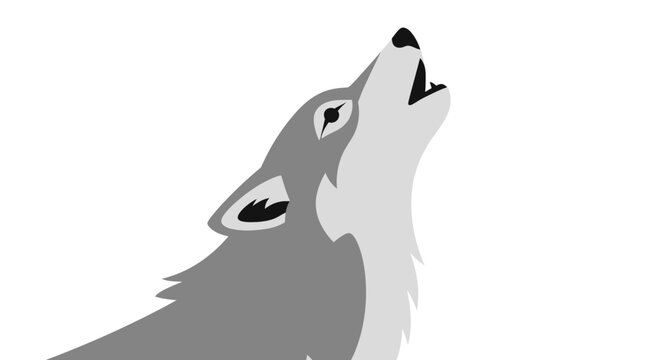 Wolf howling at the moon alone.