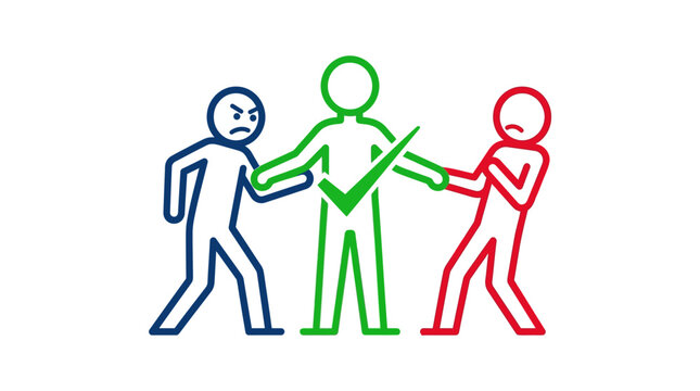 Illustration Depicting Conflict Resolution and Mediation Process.
