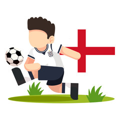 england soccer player kicking ball Illustration © solverstd