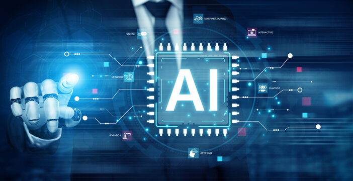 A generative AI assistant presents a diagram of its core capabilities. This includes its foundation in machine learning, robotics, and interactive chatbot technology. Fermion