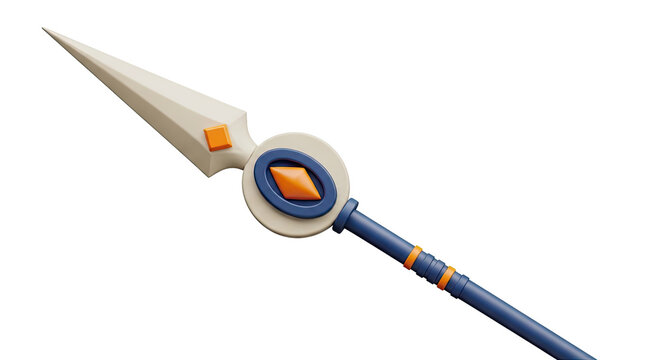Stylized Spear with Orange Diamond Accents