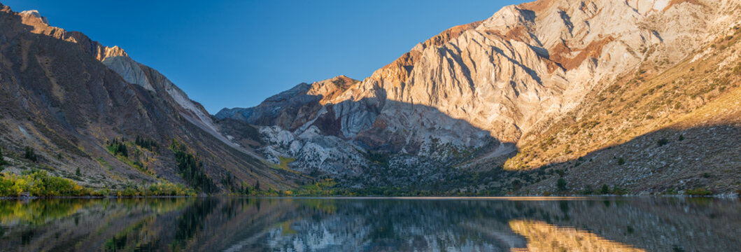 Convict Lake fall Panorama at Sunrise