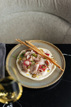 Gourmet Cold Meat Appetizer with Breadsticks