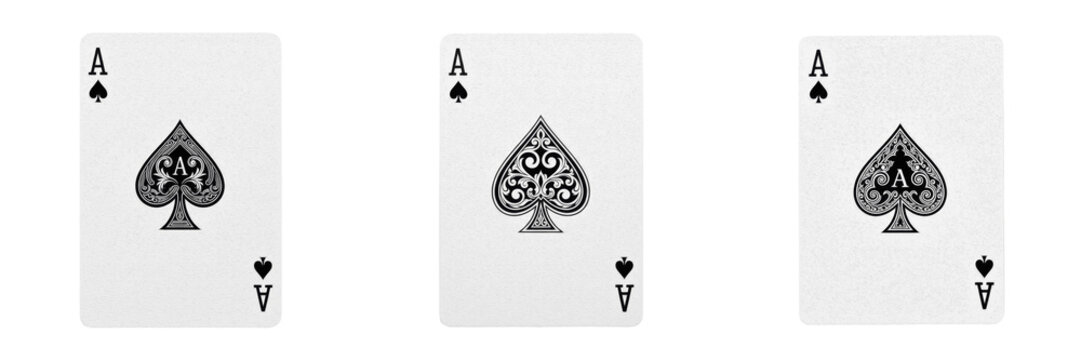 Set of Playing Card Ace of Spades Isolated Transparent Background PNG