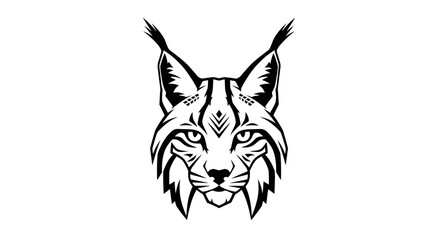 Obraz premium Majestic wildlife spirit emblem depicting a fierce wildcat, showcasing strength and powerful predatory grace, ideal for branding and identity concepts