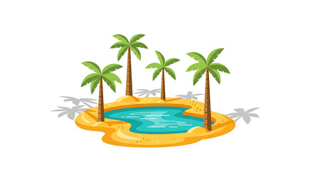 Obraz premium Tropical Island with Palm Trees Paradise.