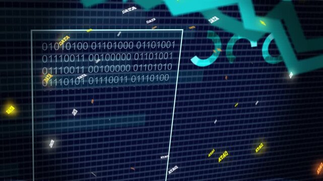 Visualization overlay reacting to data input, sliding percents, linking binary, animating analytics