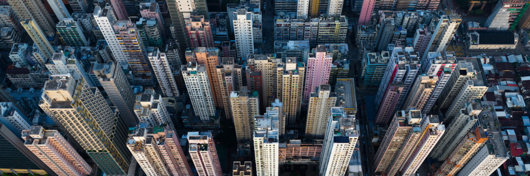 Yau Ma Tei and Mongkok Kowloon Hong Kong Architecture aerial