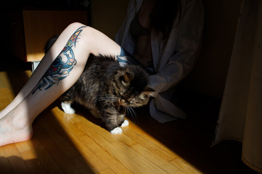 portrait of a woman in an apartment