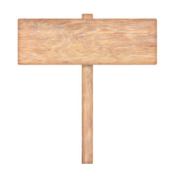 Wooden sign isolated on white background