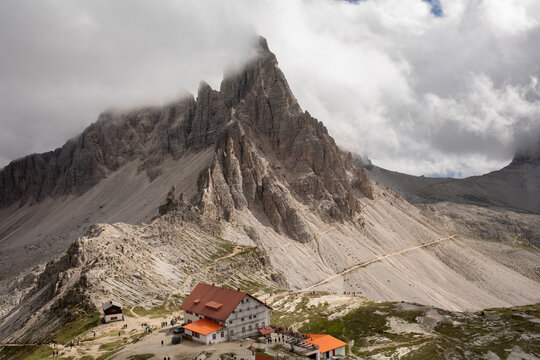 A landscape, mountain view in Dolomites, Italy. Paternkofel valley 