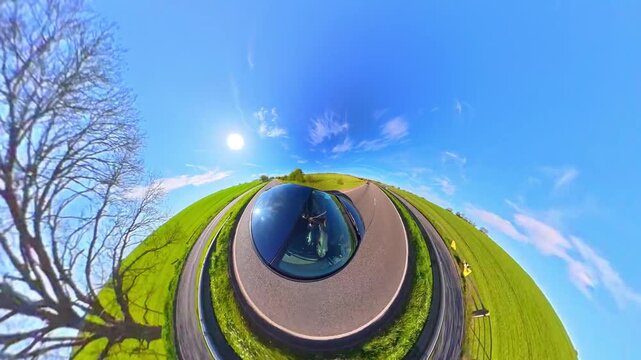 British Rural Car Travel Between Luton And Stevenage Via Country Road. Ultra Wide Angle Special Time Lapse Footage of Car Travel on British Country Road and Highways of England. 6th April, 2026
