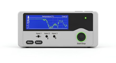 Fototapeta premium Medical device with graph on screen and green light on