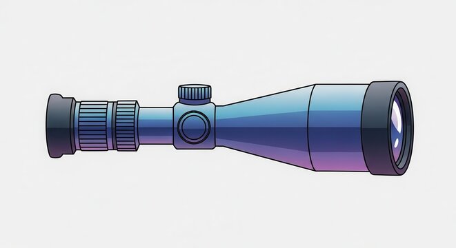 Detailed vector illustration of a precise optical targeting scope for long-range observation