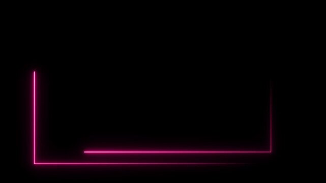 dual neon rectangular frame rotation animation glowing tech border loop.