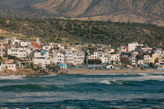 Coastline of the village of Taghazout, Agadir, Morocco