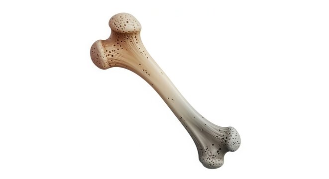 Detailed anatomical representation of a human long bone showcasing its structural integrity and
