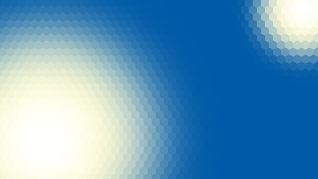 background design with a blue gradient hexagon pattern surface and pastel white color. gradient with large and small semicircular shapes on 2 sides of the background diagonal