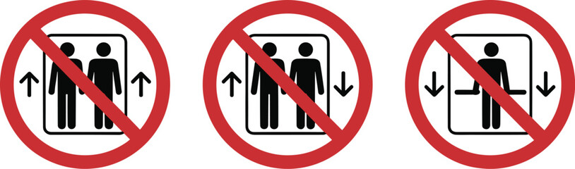 No elevator signs with people icons © Chayan