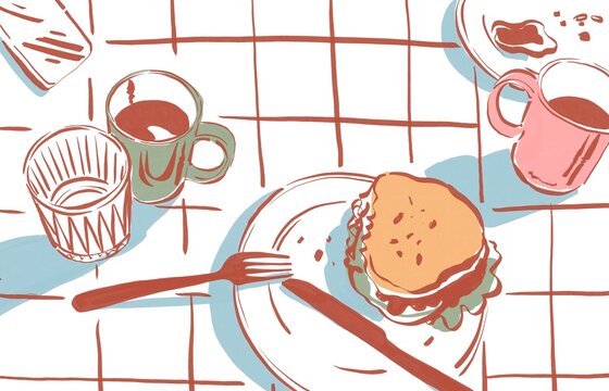 Breakfast in progress