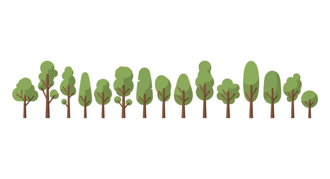 Row of Green Trees.