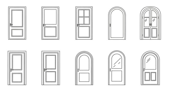 Various Window Designs Illustration.