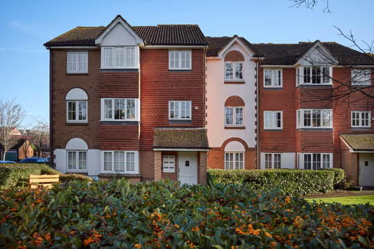 Mid-rise Flats With a Red Brick Exterior in a Residential Area