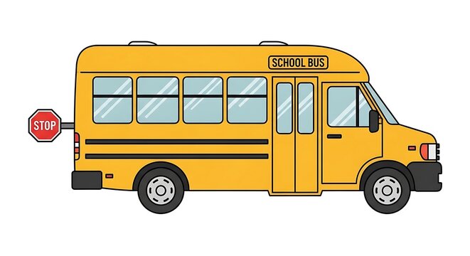 Yellow School Bus Vehicle Transport.