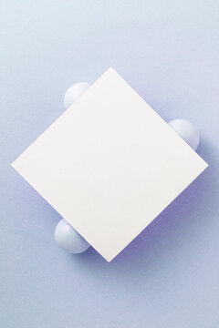 Blank square paper background with copy space on purple background