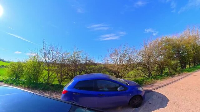 British Rural Car Travel Between Luton And Stevenage Via Country Road. Ultra Wide Angle Special Time Lapse Footage of Car Travel on British Country Road and Highways of England. 6th April, 2026