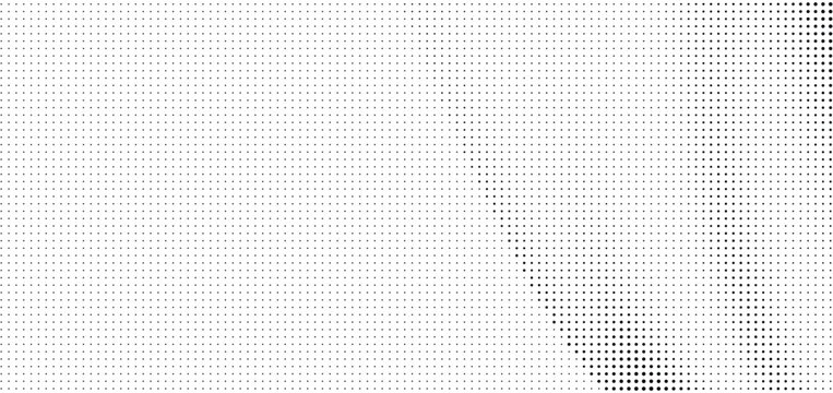 Halftone dots pattern with gradient effect on white background
